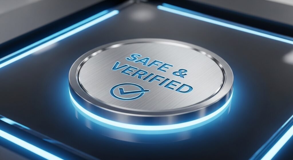 crypto-verification-badge-safety - AI파워볼 가이드 센터: 조작 없는 3세대 분석 시스템 암호화폐 플랫폼 안전 검증 배지 이미지
